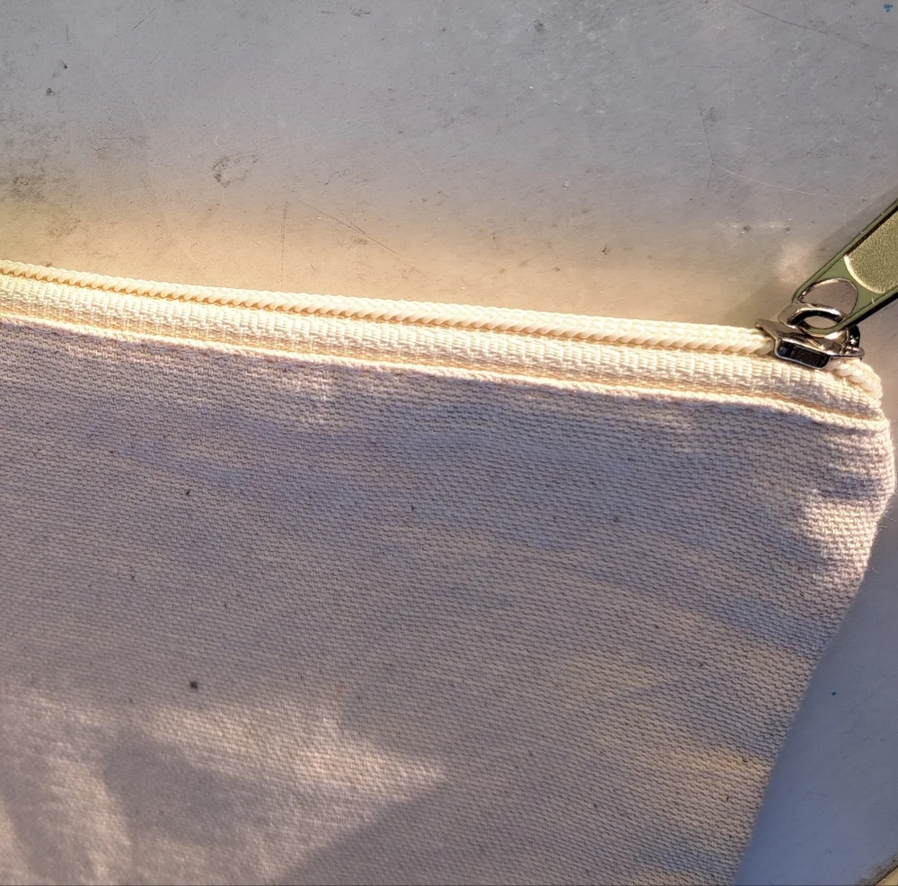 Amazon Canvas Zipper Pouch Makeup Bag LIKE NEW